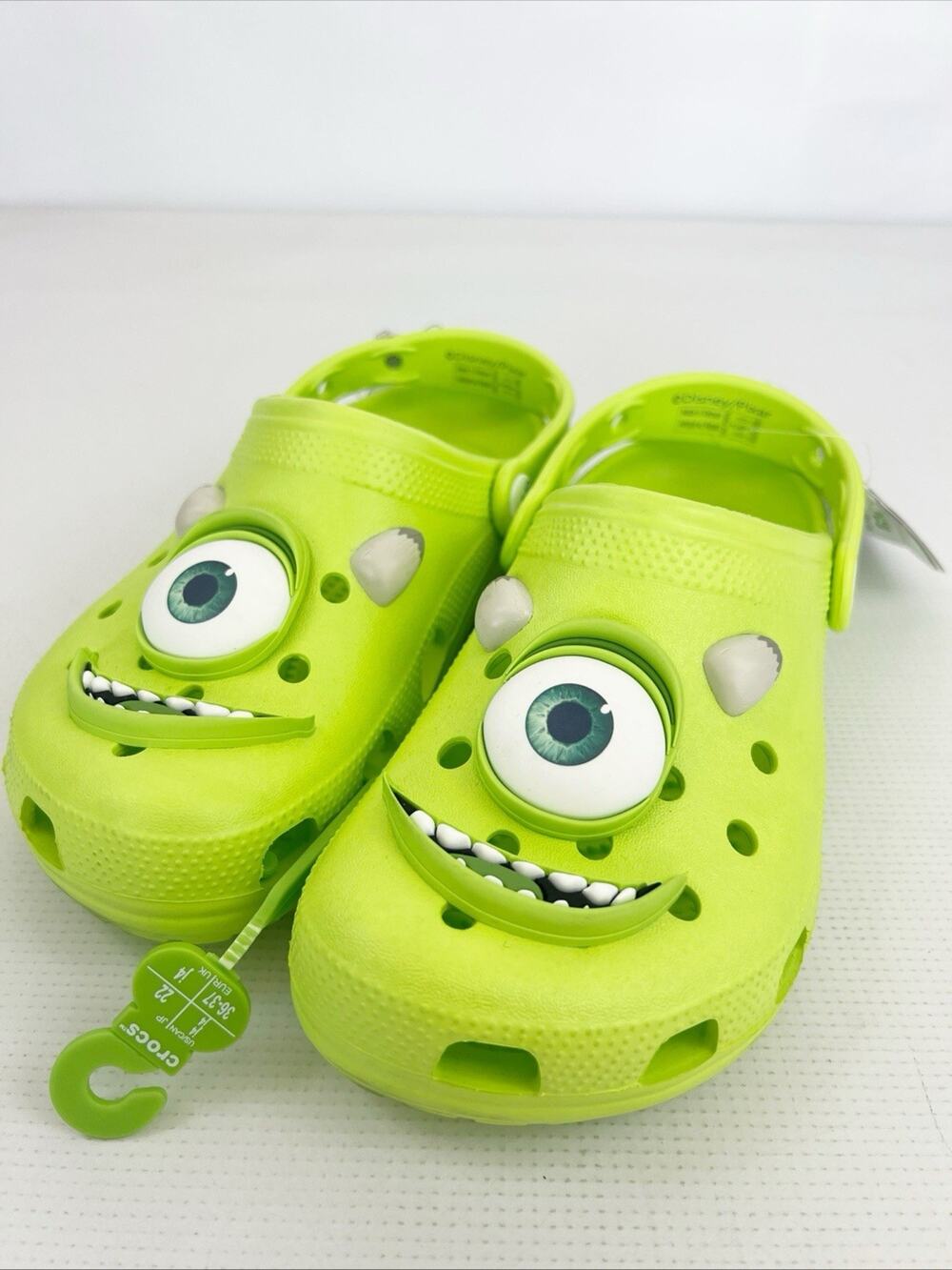 Crocs Monsters Inc Mike Wazowski Clogs Youth Big Kids Size J4 Disney Pixar NEW